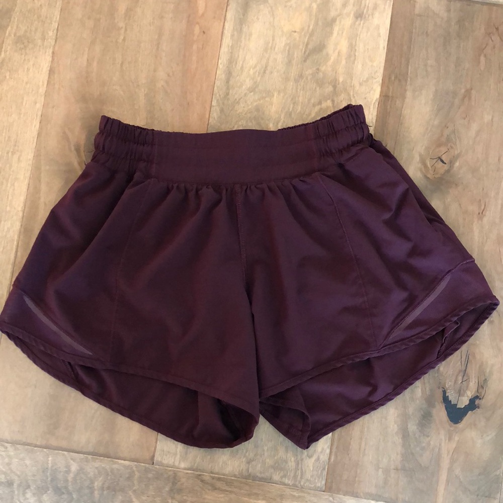NWOT Lululemon Running Shorts (Burgundy)